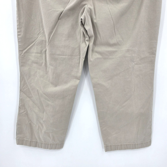 Ann Taylor Loft Women's Petite 8P Original Crop Tan Pants Button Accent - Picture 8 of 13